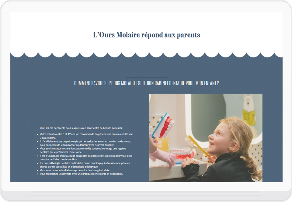 Page Le coin des parents