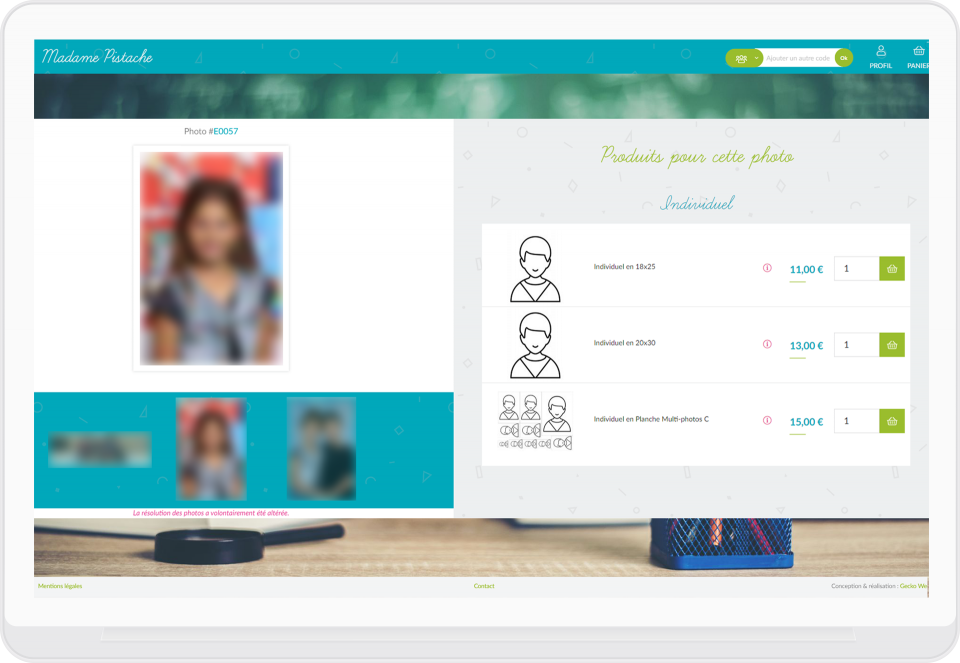 Page produit